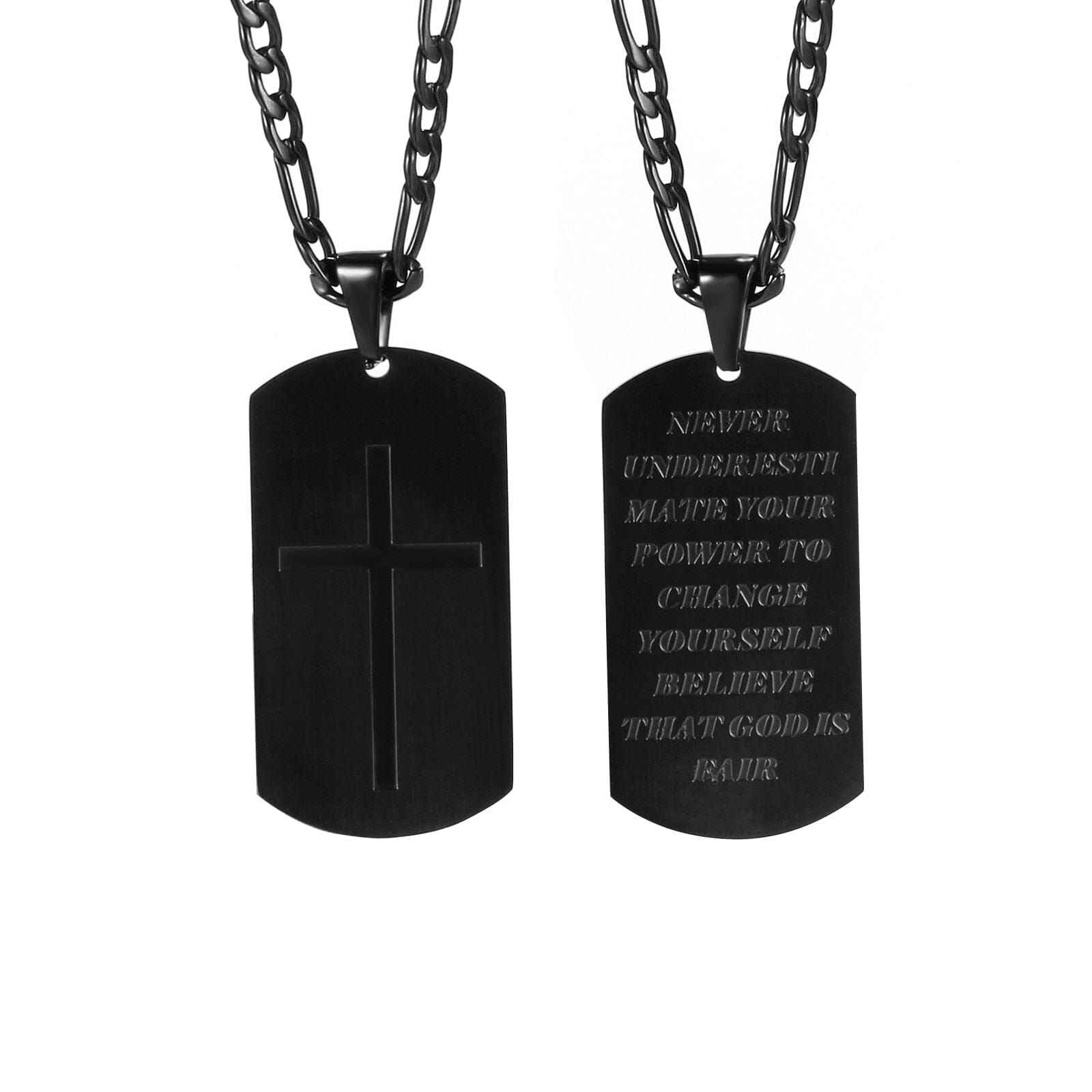 WWJD Bible Prayer Dog Tags Stainless Steel NecklaceNecklace