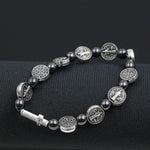 WWJD St. Benedict Medal Cross Prayer BraceletBracelet