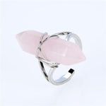 Natural Stone Crystal Ring (Resizeable)Jewelry Setpink crystal