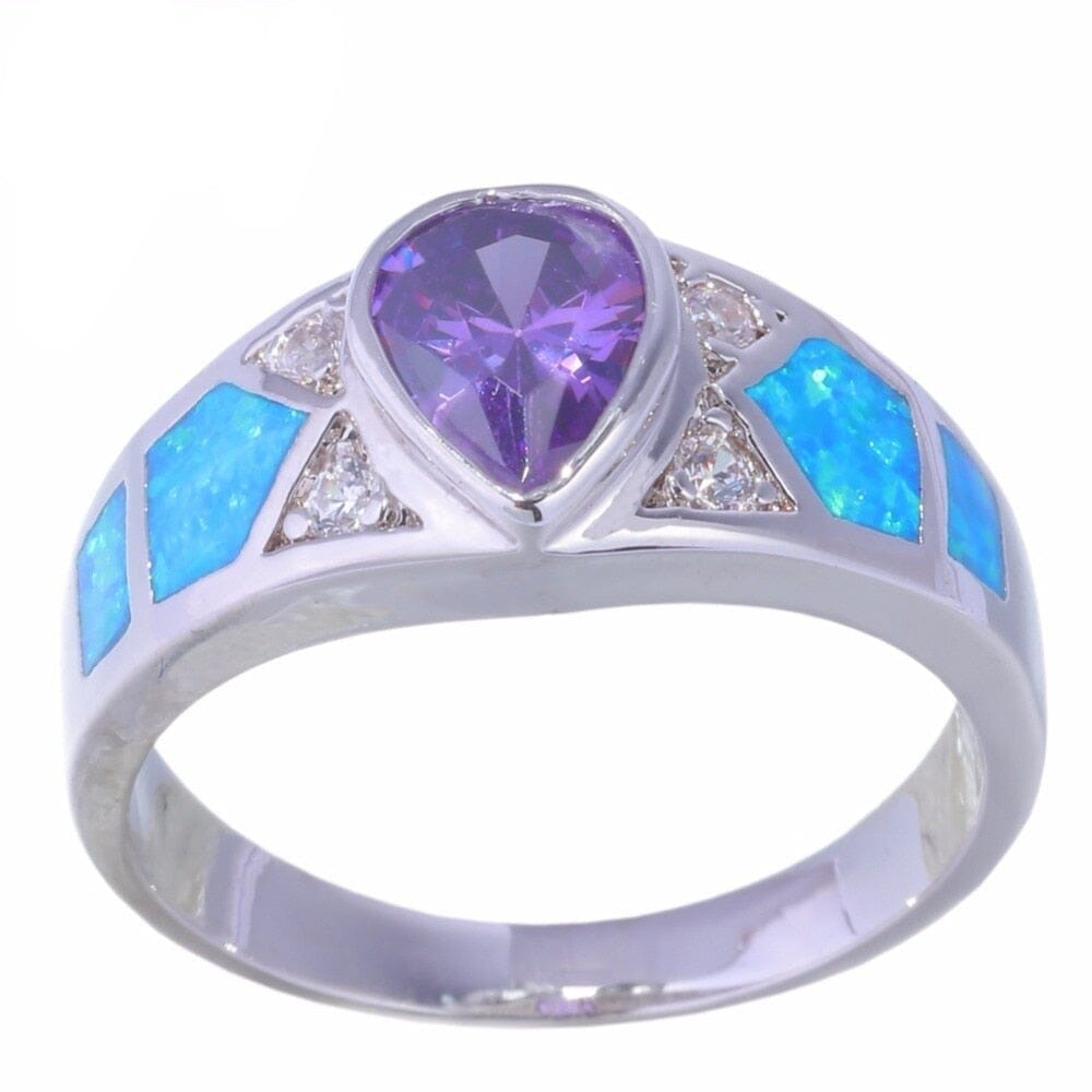 Illusion Blue and Purple Fire Opal RingRing6