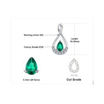 Pear Shape Emerald Pendant - 925 Sterling SilverPendant