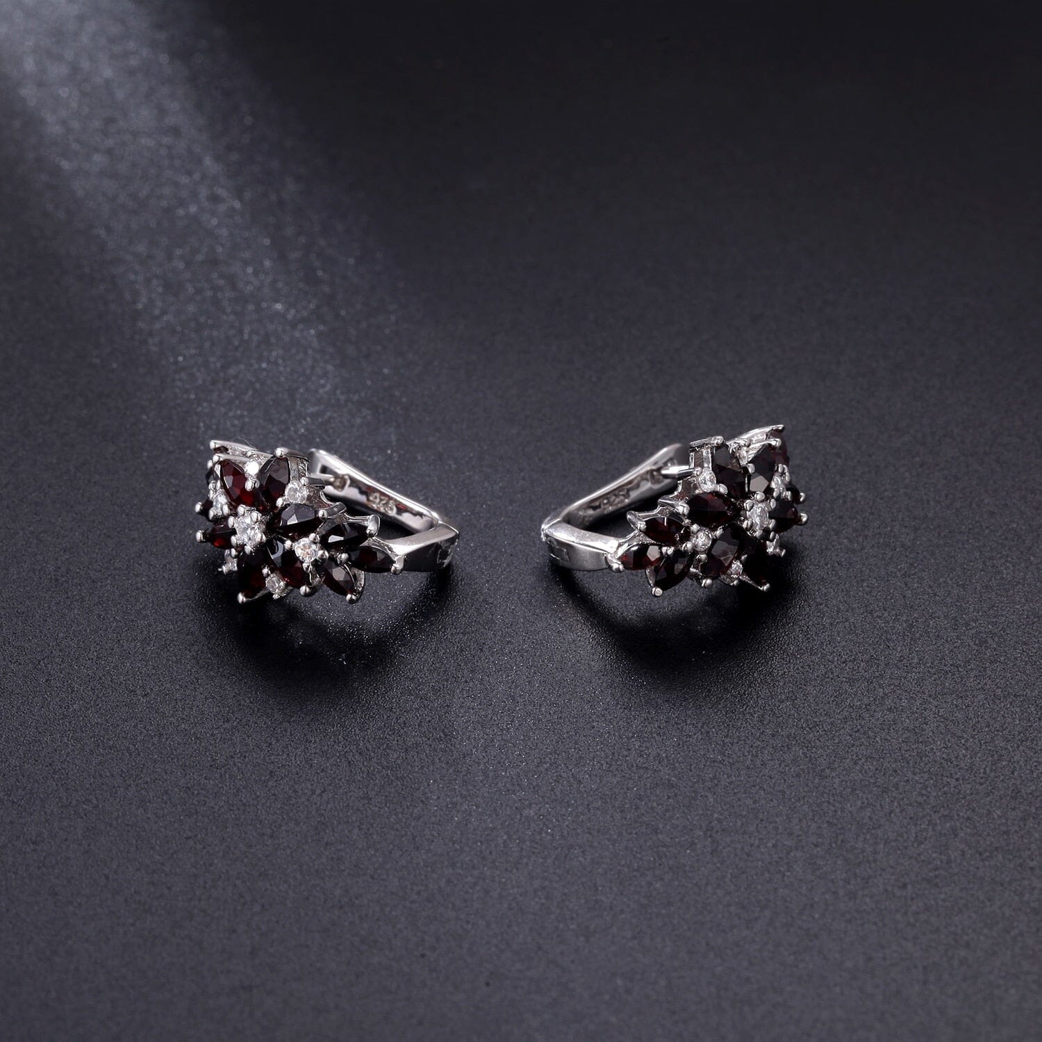Natural Black Garnet Statement Earrings - 925 Sterling SilverEarrings