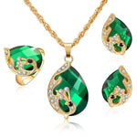 Luxury Crystal Peacock Jewelry SetJewelry SetF1186 green