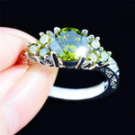 Peridot White Gold Filled Olive Green RingRing