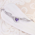 Angel Heart Amethyst Crystal Bracelet - 925 Sterling SilverBracelet