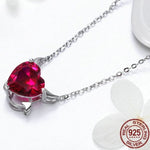 Little Evil and Angel CZ Garnet Necklace - 925 Sterling SilverNecklace