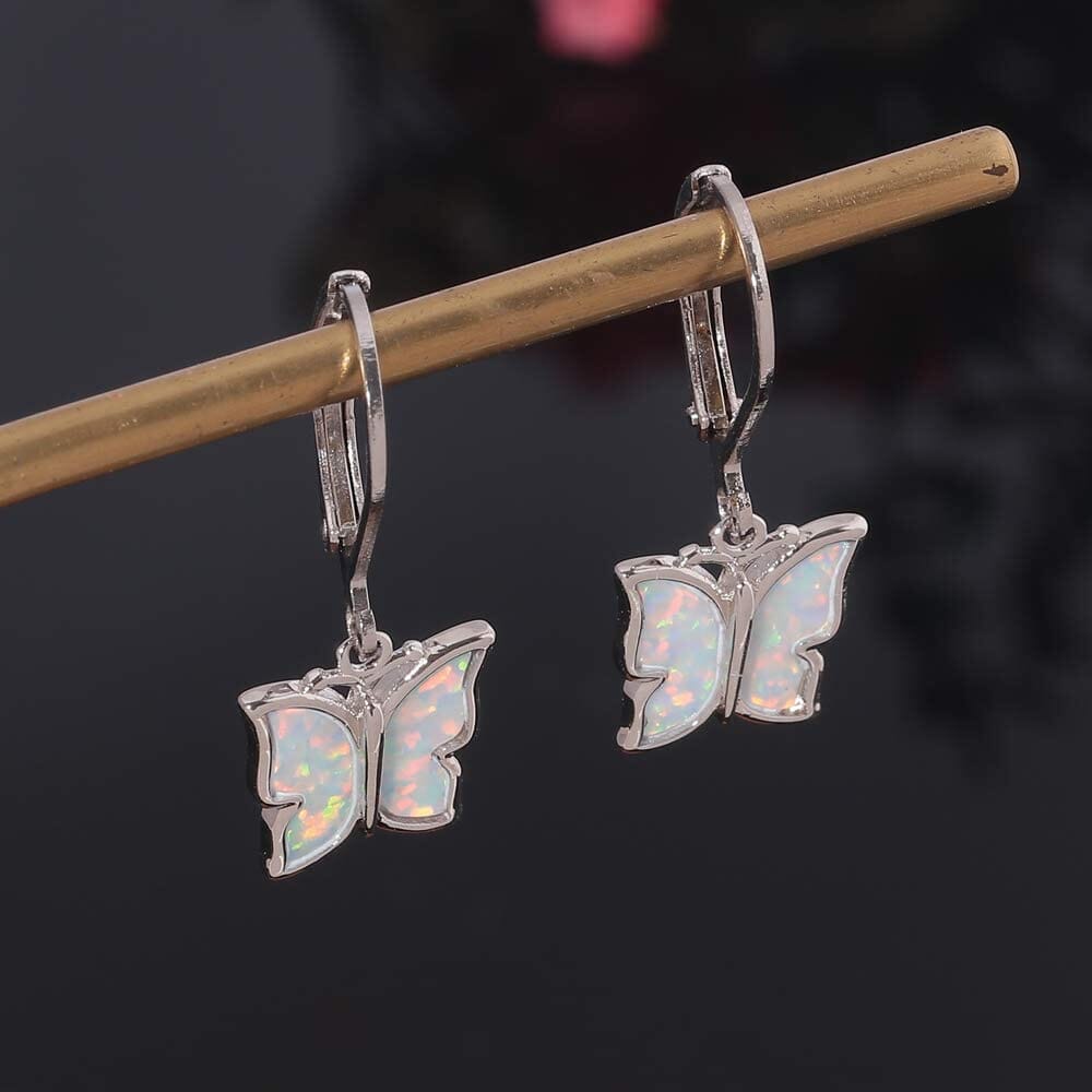 Butterfly Small Hoop Fire Opal EarringsEarrings