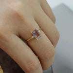 Light Luxury Charm Amethyst Faceted Geometric RingRing