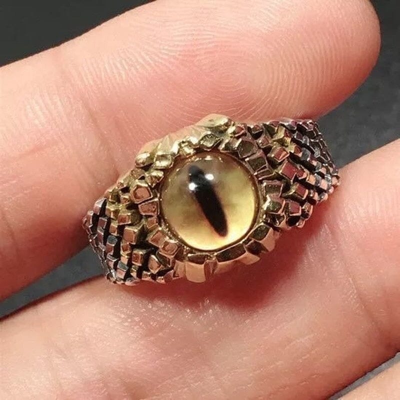 Python Gold Ring Thai Silver Python Eye Resizeable Ring – AtPerry's Healing Crystals