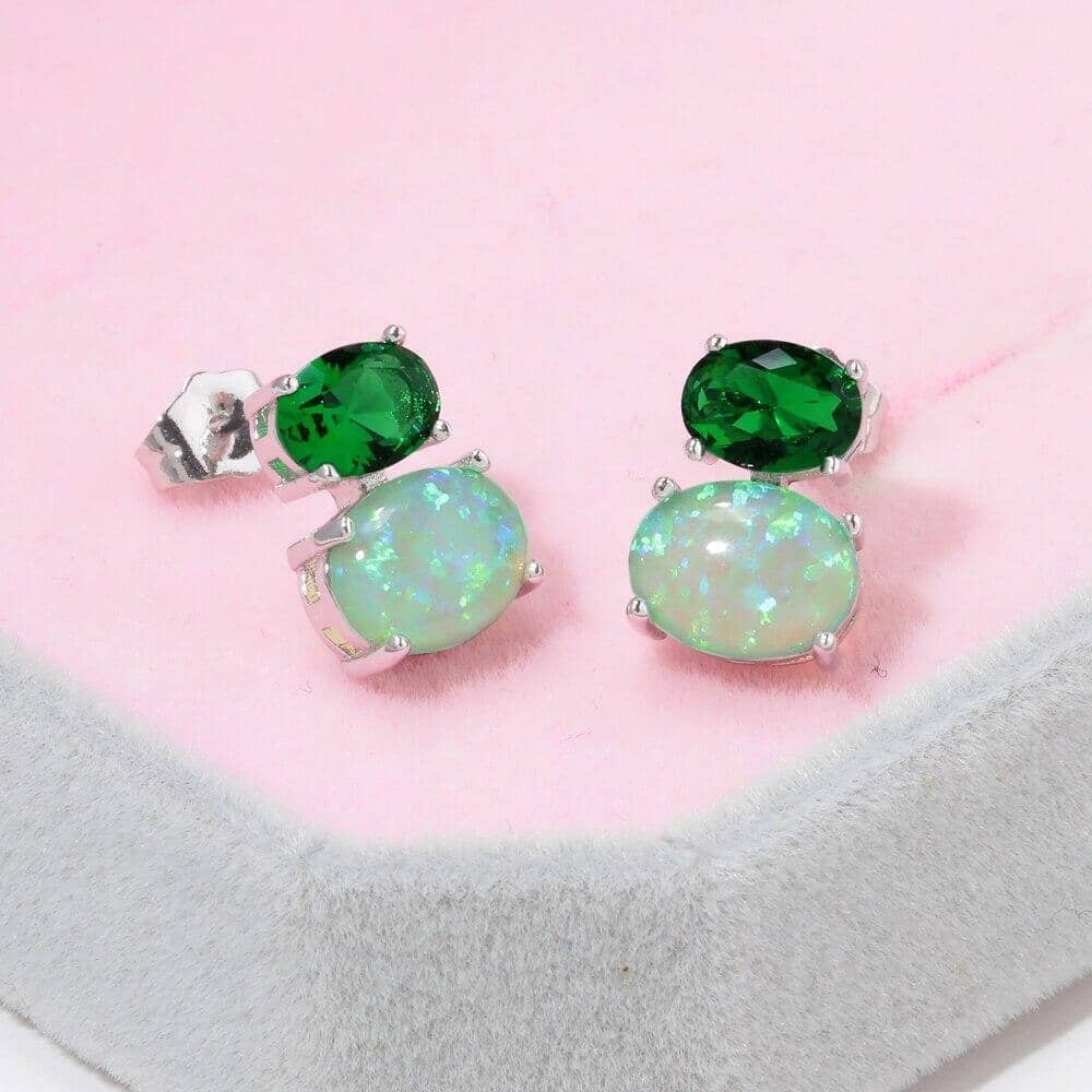 Large Oval Green Quartz EarringEarrings