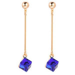 Lovely Fashion Square Color Crystal Dangle EarringsEarringsBlue