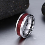 Brown and Red Wood Grain Couple RingsRing