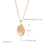 Hot Fashion Glossy Dangle Oval Necklace - 585 Rose GoldNecklace