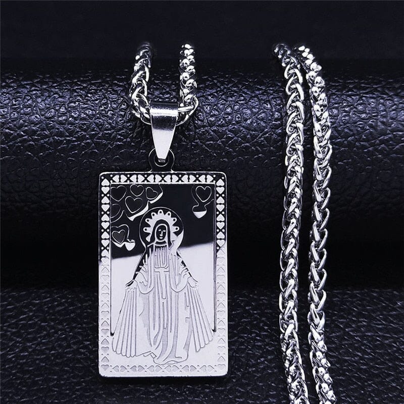 WWJD Virgin Mary Medal Our Lady of Guadalupe NecklaceNecklace
