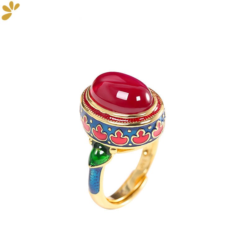 Red Corundum Cloisonne RingRing