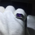 Square Charm Purple Amethyst Stone RingRing