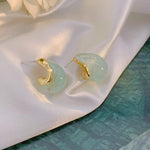 Korean Style Candy Colors Simple Small C-Shaped Stud EarringsEarringsblue