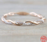 Golden Fashion Twisted Rope Ring - 925 Sterling SilverRing5