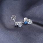 Ear Pear Natural Sky London Blue Topaz Stud Earrings - 925 Sterling SilverEarrings