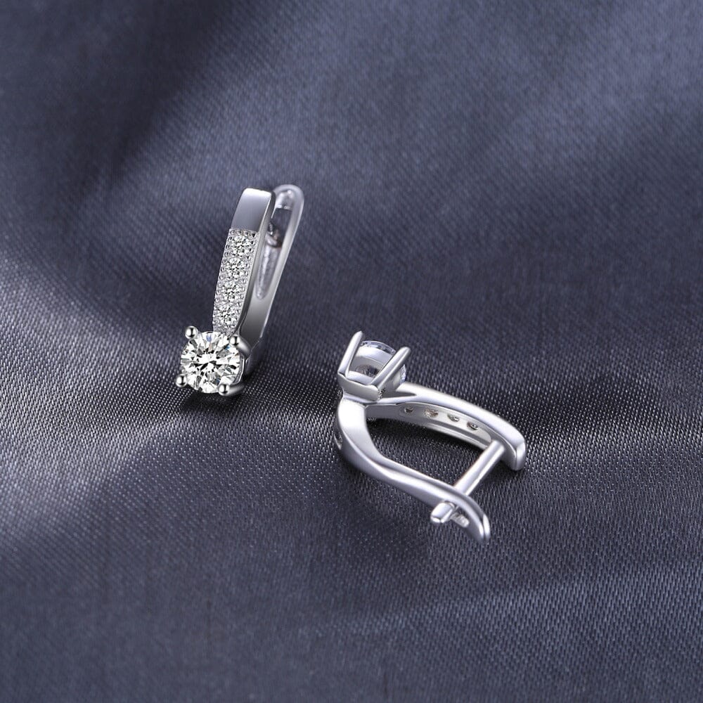 Diamond Hoop Earrings - 925 Sterling SilverEarrings