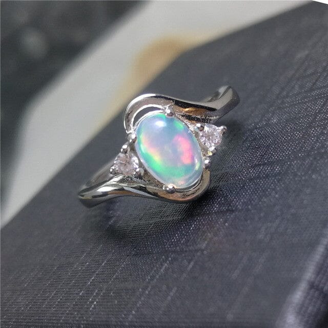 Natural Opal Classic Ring - 925 Sterling SilverRing11