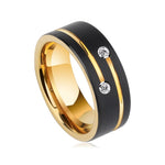 Luxury Men's 8mm Black Stainless Steel Gold Color RingRing6