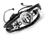 St. Benedict WWJD Medal Leather BraceletBracelet