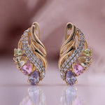 Unique Lovely Elegant Crystal Earrings - 585 Rose GoldEarringsColorful