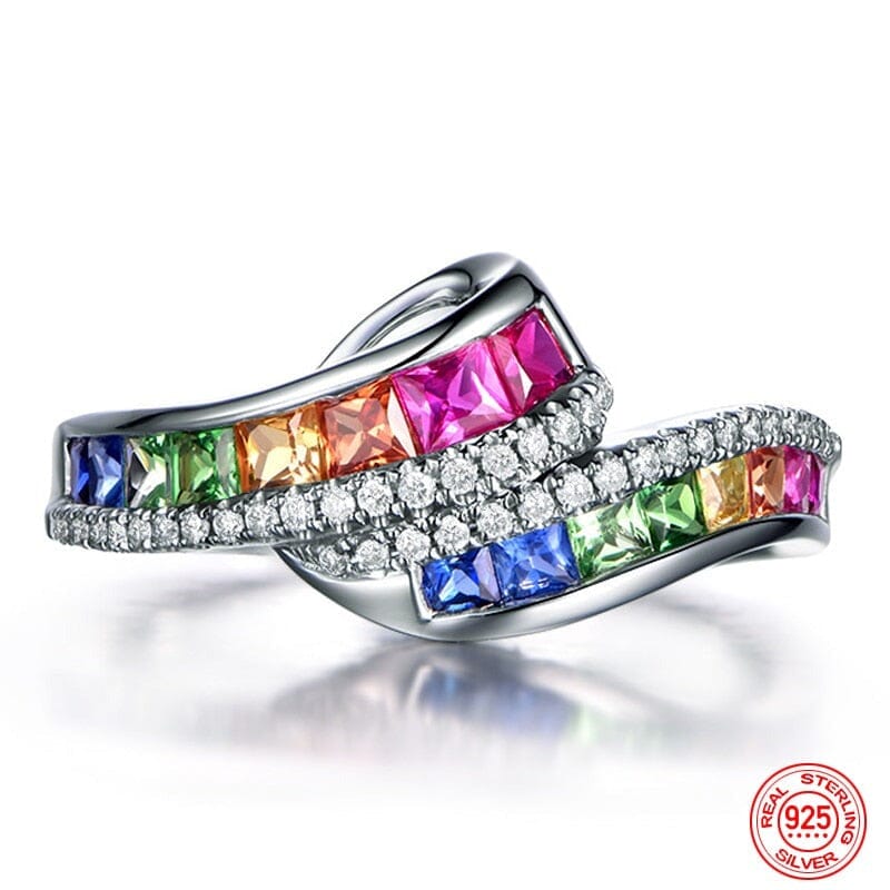 Fashion Charm Crystal Zircon Ring - 925 Sterling SilverRing