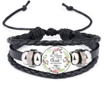 Scriptures Proverbs Charm Leather Wrap Bangle BraceletBracelet