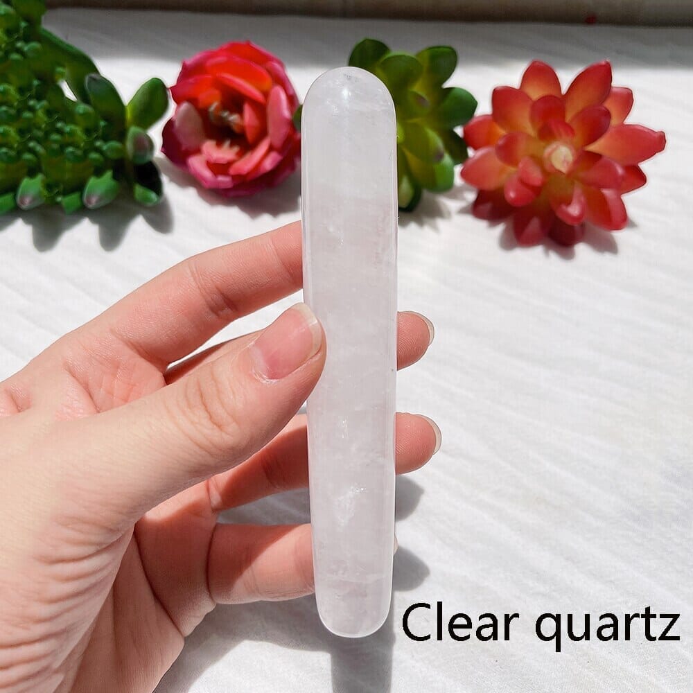 1pc Crystal Stone Body Massage Yoni Healing WandWandClear quartz
