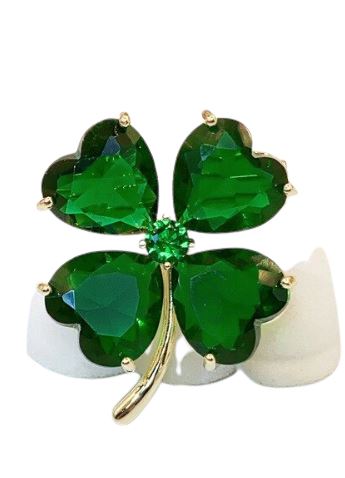 Four-leaf Clover Emerald BroochBrooch
