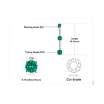 3 Round Stone Green Emerald Pendant - 925 Sterling SilverPendant