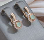 Lake Green Natural Zircon Rose Gold Color Drop EarringsEarrings