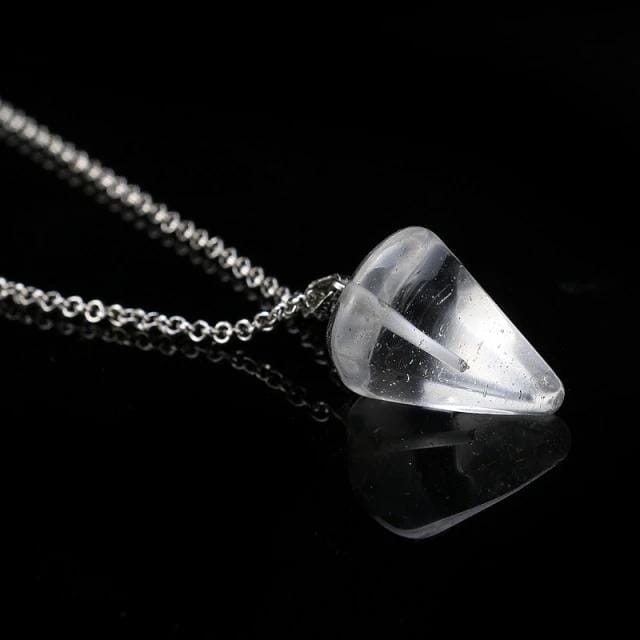 Crystal Quartz Healing Amulet Pendulum NecklacePendulumClear Quartz