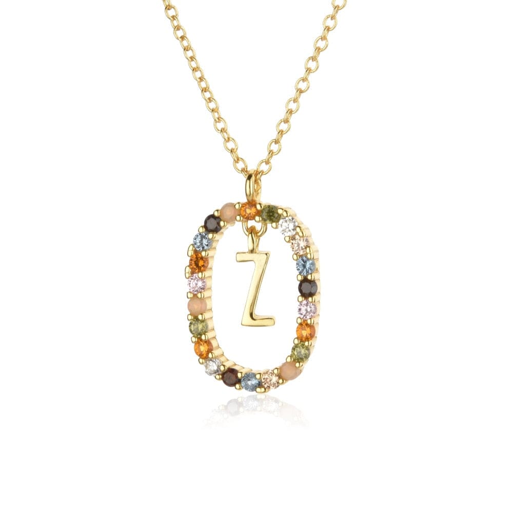Say My Name A - Z Alphabet Initial Long Chain Necklace - 925 Sterling SilverNecklaceGold Z