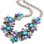 Amethyst Sapphire Crystal Flower Pendant NecklaceNecklace