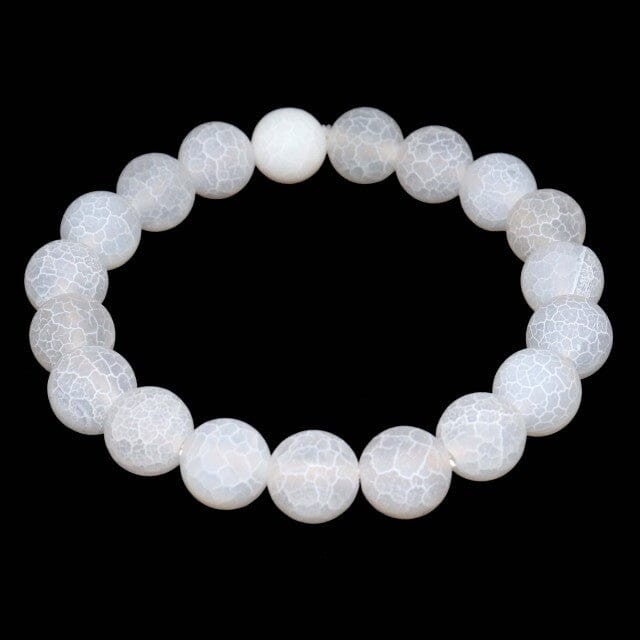 Natural Stone Beads Crystal Glass BraceletBraceletWhite Agate 2