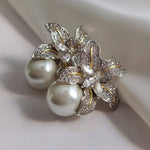 Gorgeous Flower Imitation Pearl EarringsEarrings