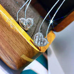 Lovers Heart Diamond Pendant - 925 Sterling SilverNecklace