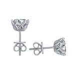 Real Diamond Stud Earrings - 925 Sterling SilverEarrings