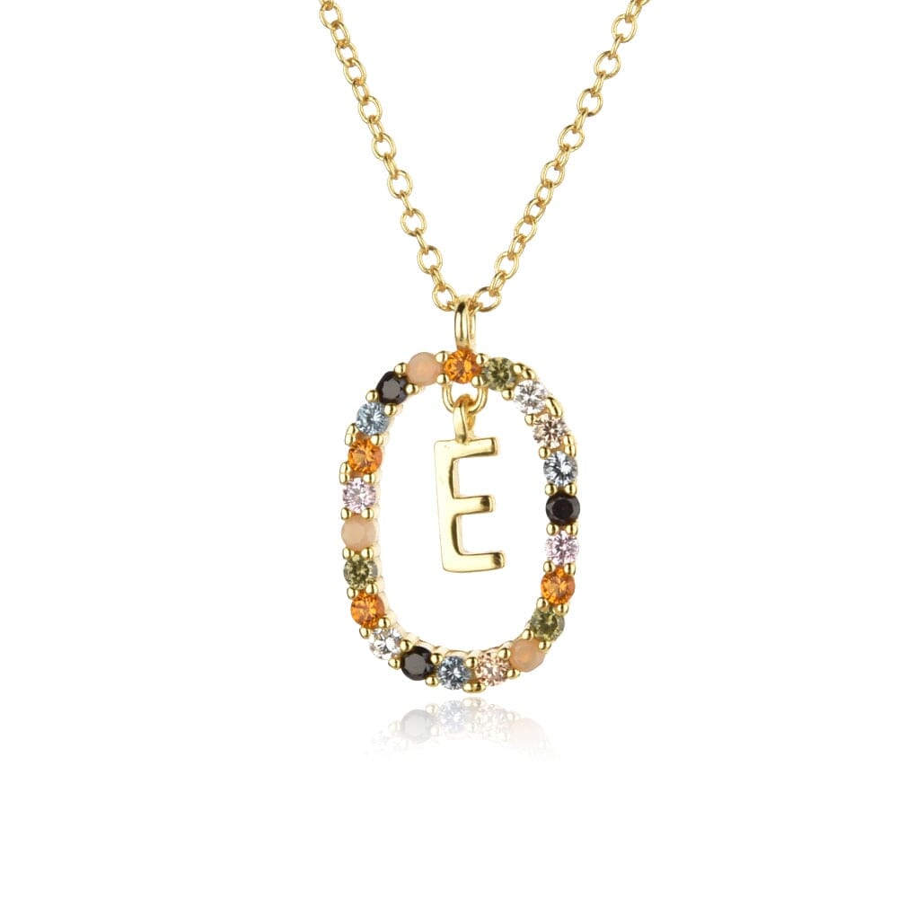 Say My Name A - Z Alphabet Initial Long Chain Necklace - 925 Sterling SilverNecklaceGold E