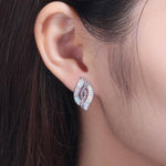 White & Blue Fire Opal Stud EarringsEarrings