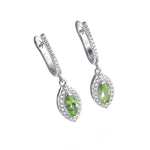 Marquise Brilliant Cut Gemstone Natural Peridot Drop Earrings - 925 Sterling SilverEarrings