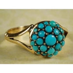 Elegant Unique Natural Turquoise Ring SizeRing5Green