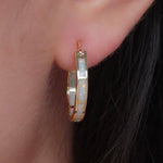 White Fire Opal Earrings With Stone - Round Circle ChicEarrings
