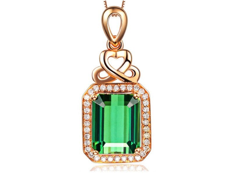 Infinite Love Emerald Rose Gold NecklaceNecklace