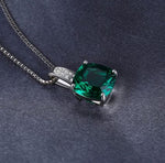 3.4ct Emerald Pendant - 925 Sterling SilverNecklace