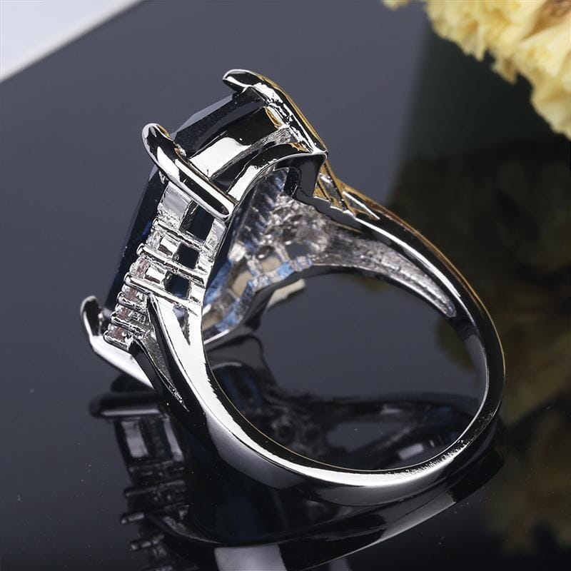 Stylish Silver Plated Sapphire RingRing