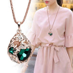 Gold Plated Popcorn Chain Austrian Crystal Jewelry Pendant NecklaceNecklace